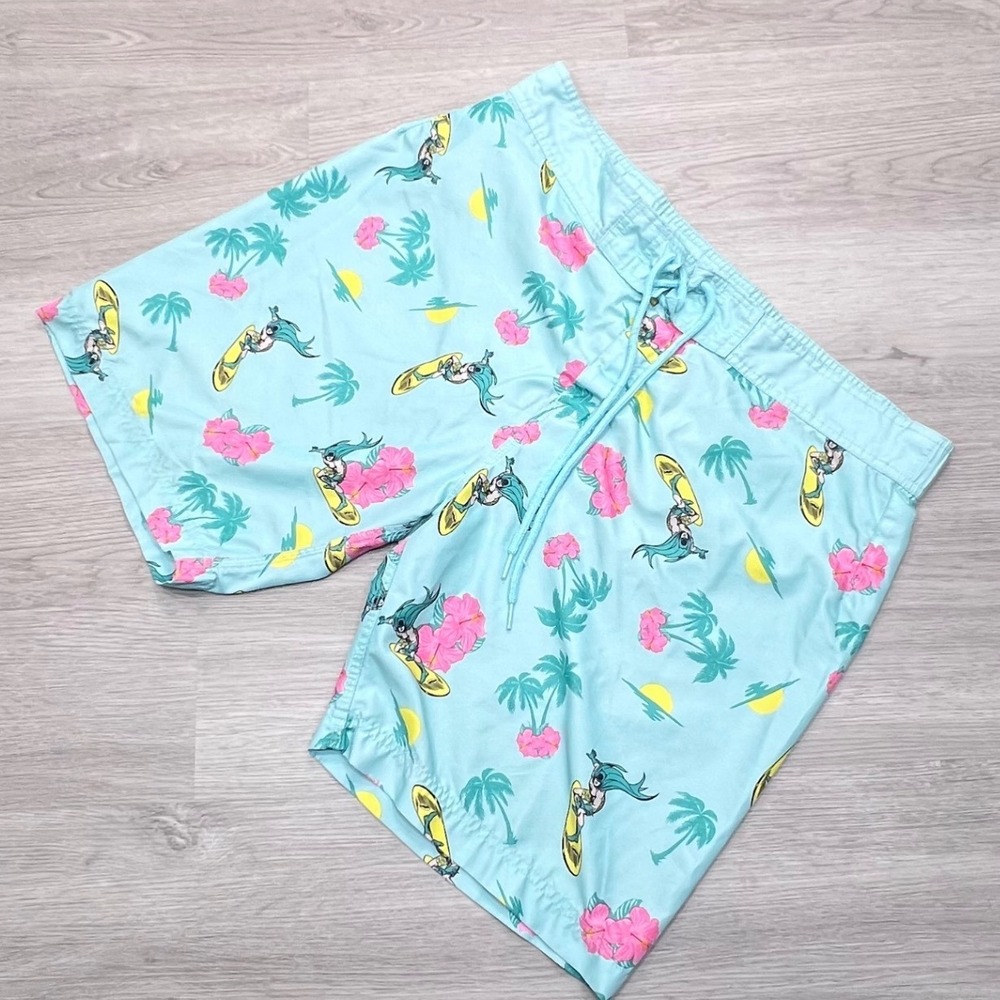 Batman Mens Tropical Surfing Swim Trunks‎ Blue Board Shorts Size L Mesh Lining